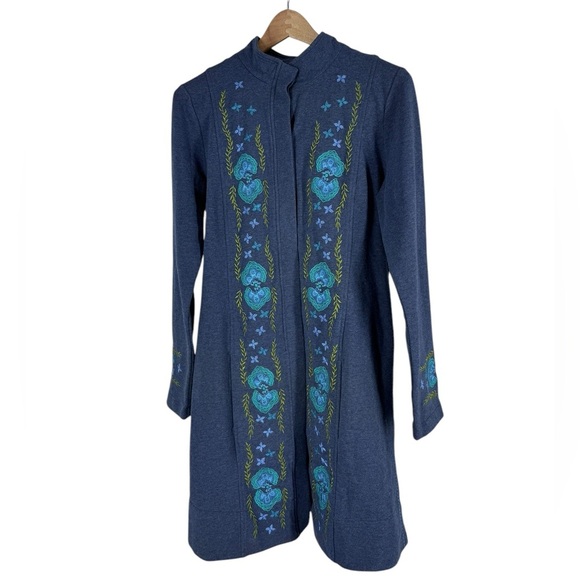 Sundance Freya Embroidered Blue Cotton Duster/Jacket/Coat medium - Picture 1 of 8